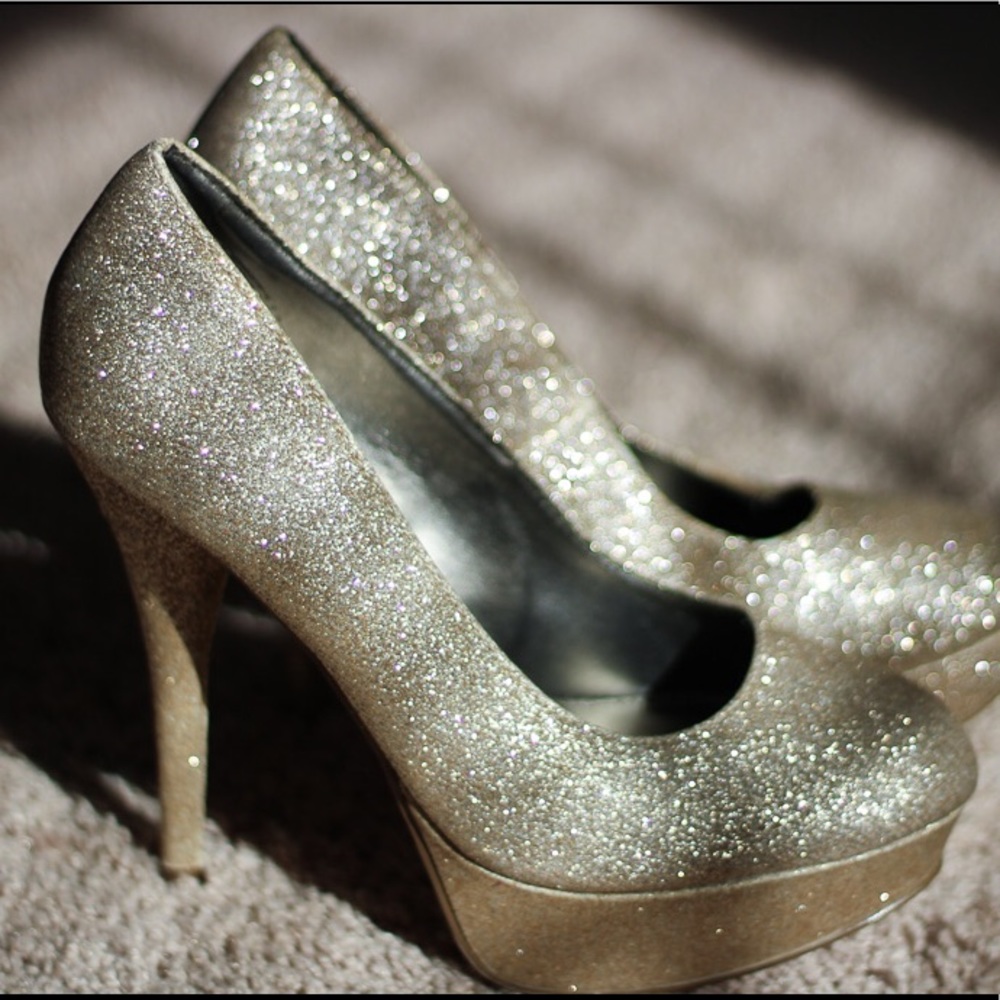 gold formal or prom heels